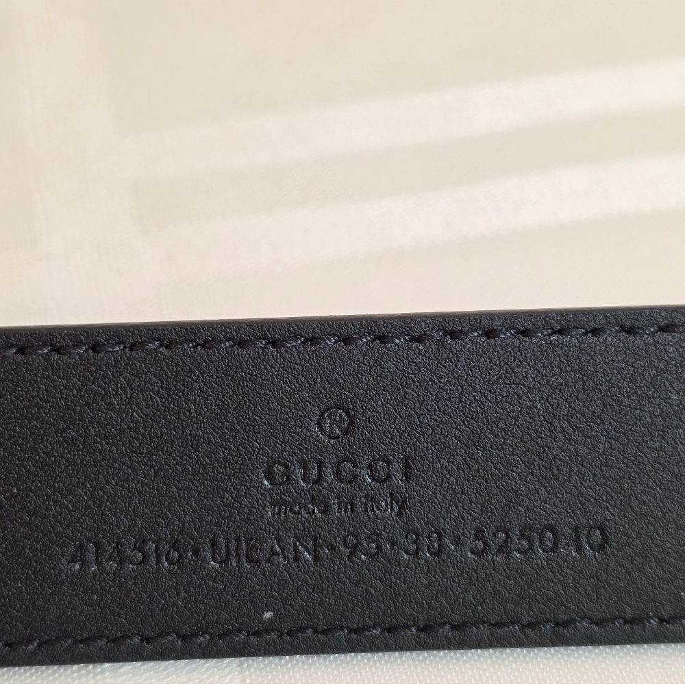Gucci GG Marmont Black Belt with Bee Print Unisex Size 95. With COA - Picture 6 of 7
